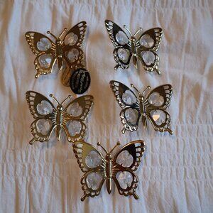 Mascot Crystal Delight 24k Gold Set of Five Butterflies